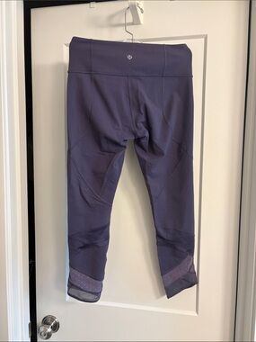 lululemon athletica Purple Mesh-Trim Capri Leggings